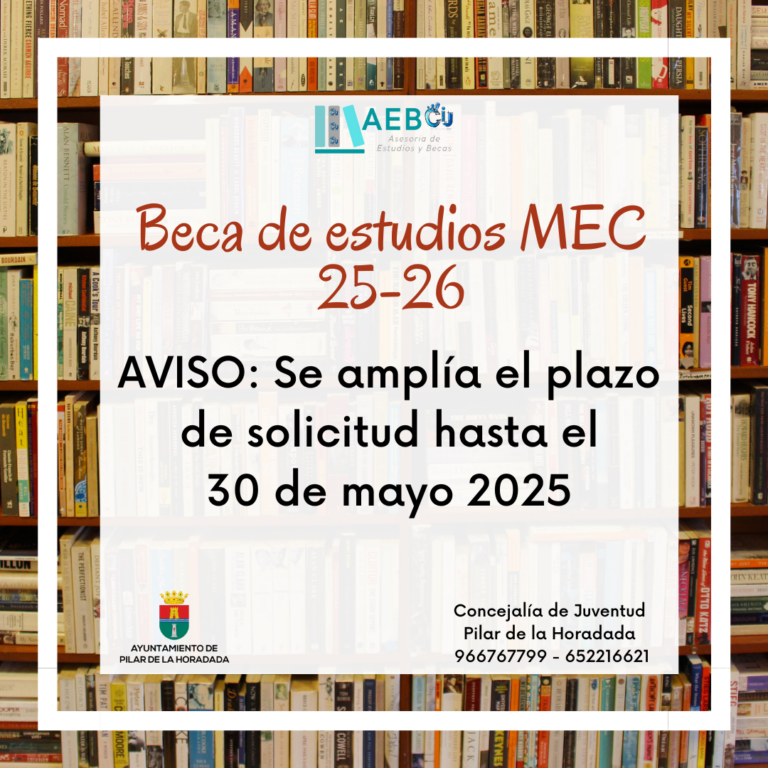 Ampliado el plazo de solicitud de la Beca MEC para el curso 25/26 - CIJ